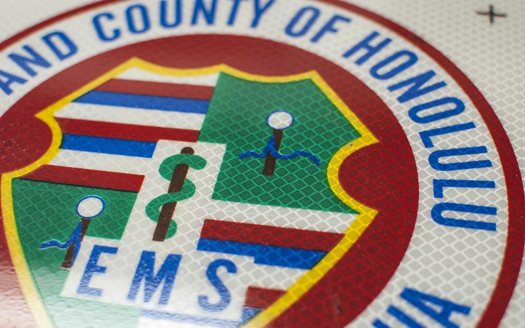 Vehicle badge for Honolulu Emergency Medical Services